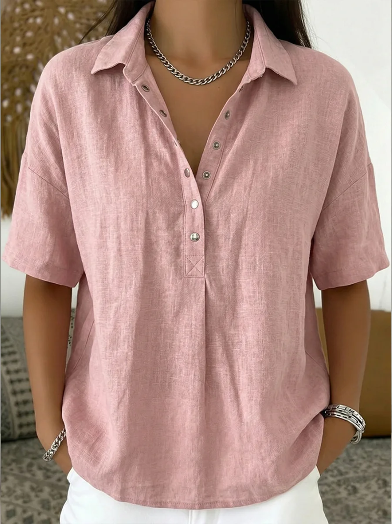 Ianne | Blouse Décontractée à Col avec Boutonnage