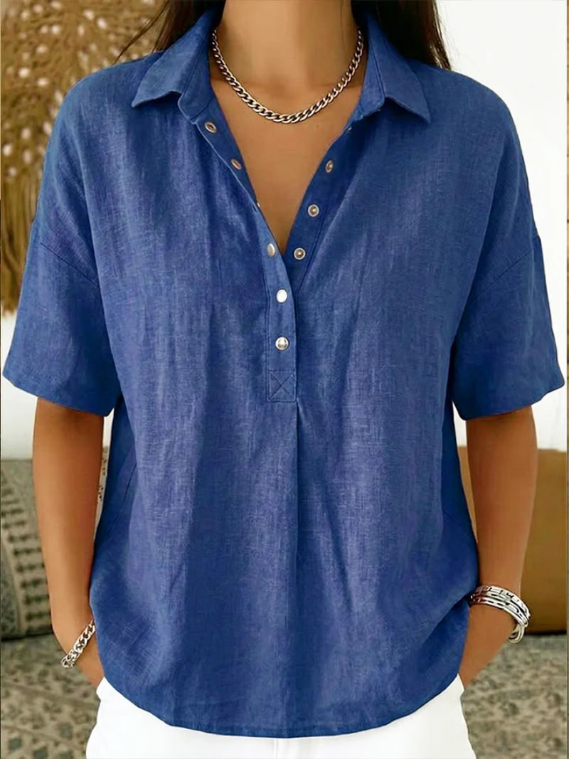 Ianne | Blouse Décontractée à Col avec Boutonnage