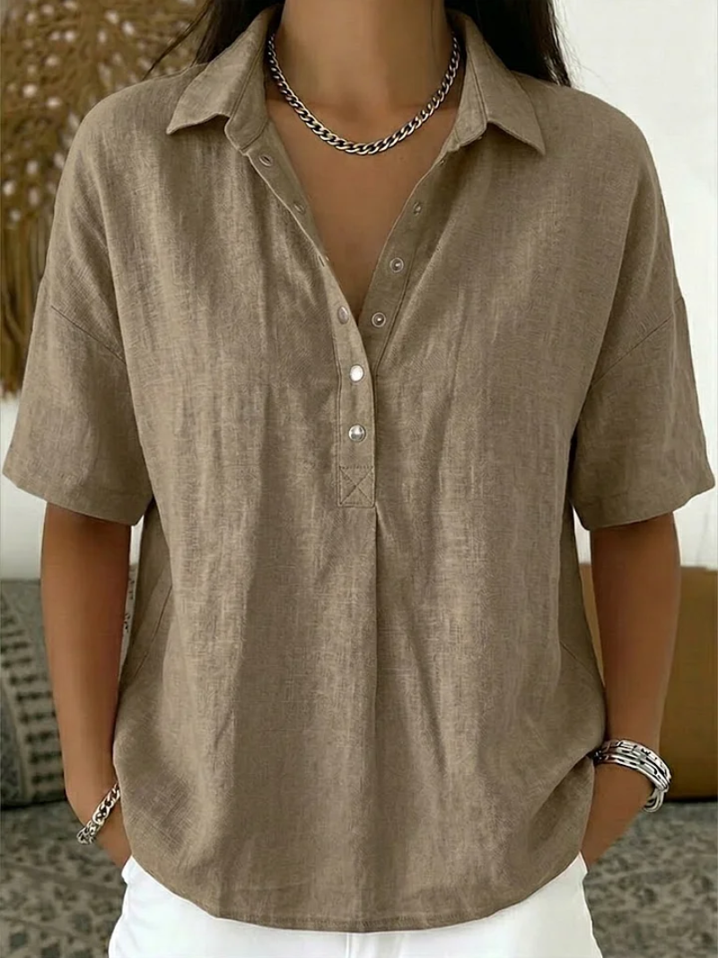 Ianne | Blouse Décontractée à Col avec Boutonnage