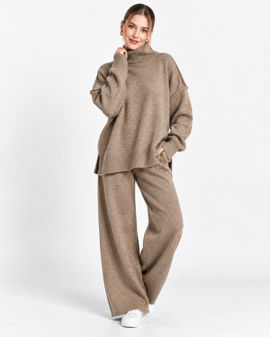 Jessira | Ensemble de Pull à Col Montant pour Femmes Décontracté