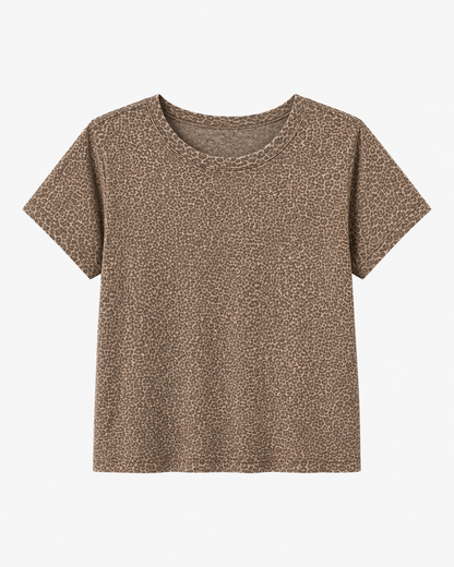 ATELIER | T-shirt à manches courtes imprimé léopard vintage