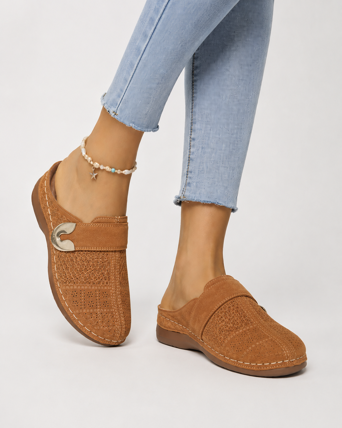 ATELIER | Sandales à talon compensé avec chaussons Velcro ajustables