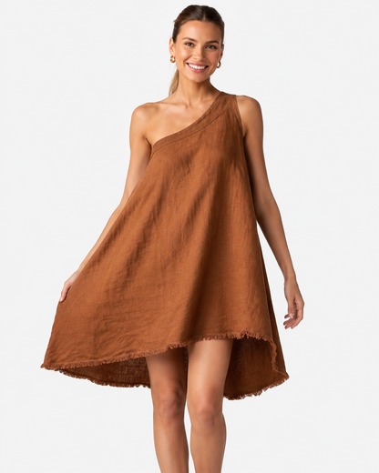 Nola | Robe Mini pour Femmes avec Encolure Épaules et Texture d'Été