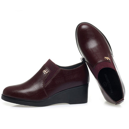 Bottines Éléguantes à Talon Wedge en Cuir