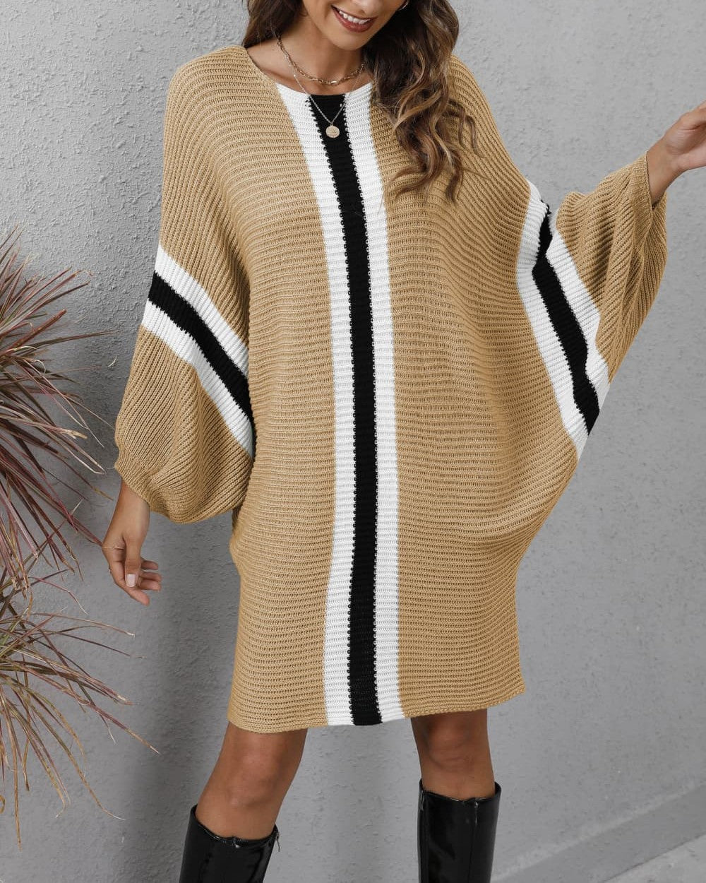 Inès | Robe pull en maille côtelée