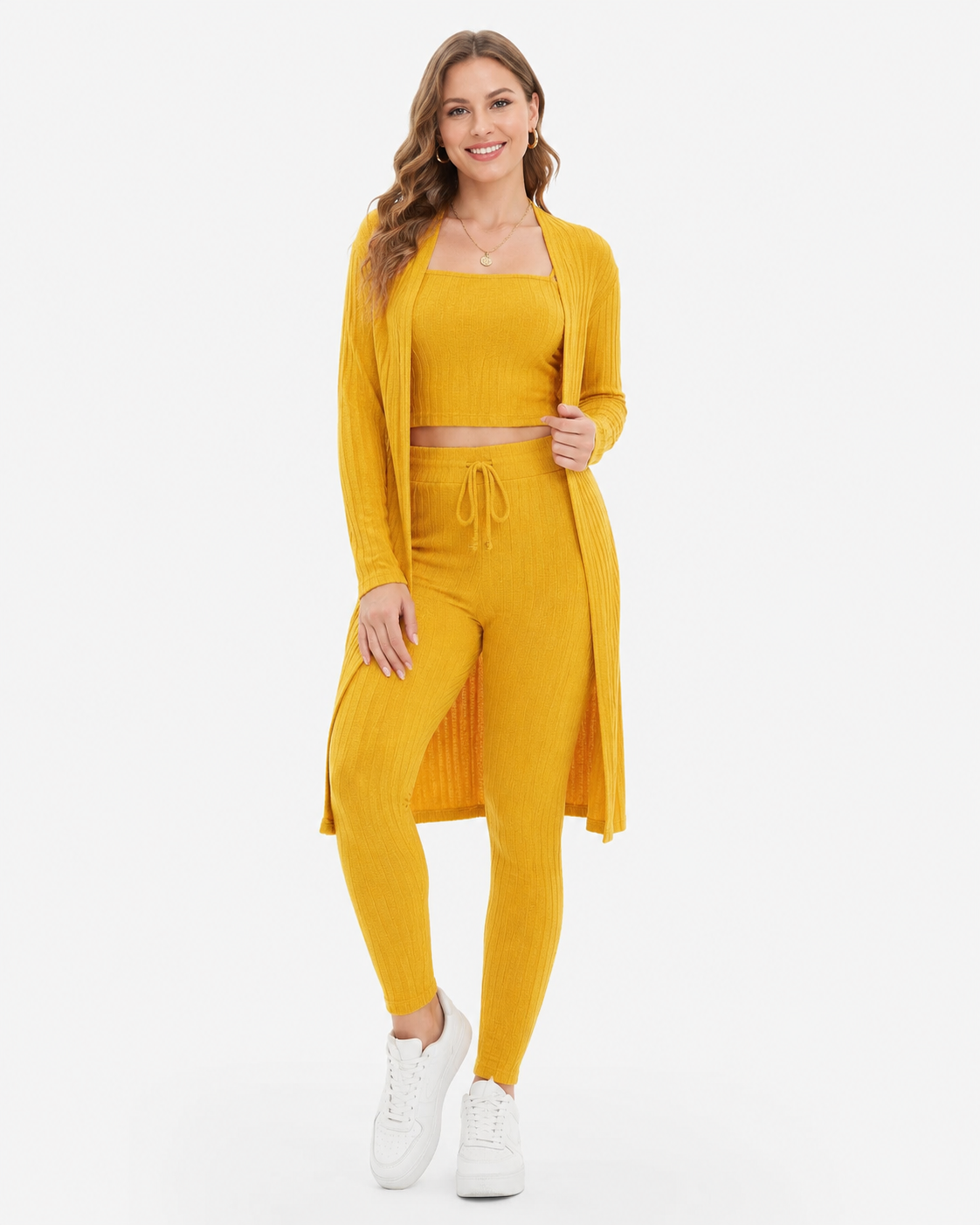 Lana | Ensemble décontracté pour femmes en trois pièces : veste, gilet, pantalon long