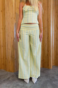 Ensemble de Pantalon Large à Bretelles Rayé