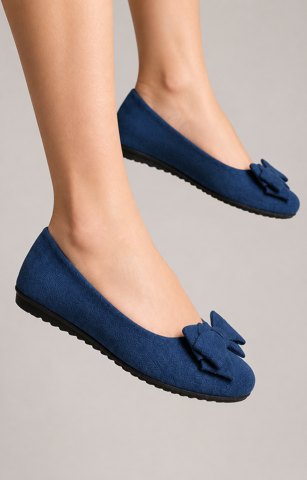ATELIER | Chaussures Plates Douces en Suède avec Grand Nœud Sucré