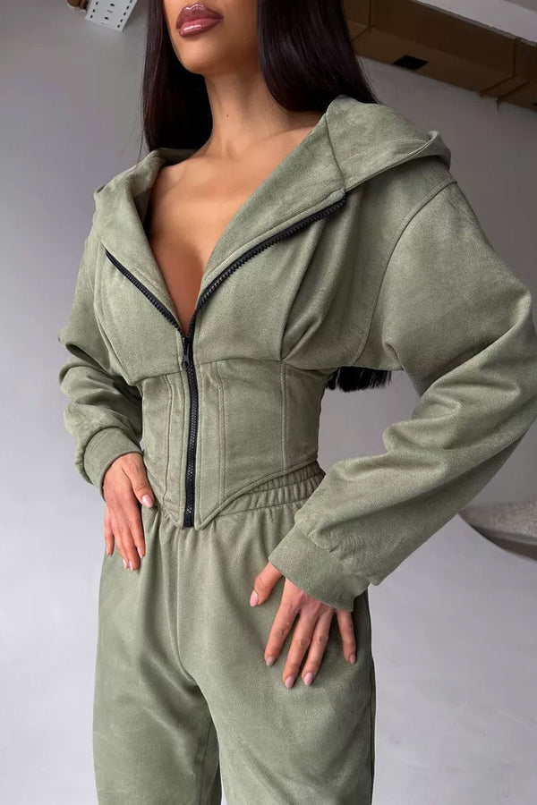 Ensemble de Pantalons à Capuche avec Cordons de Serrage