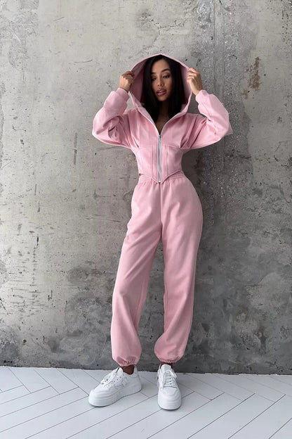 Ensemble de Pantalons à Capuche avec Cordons de Serrage