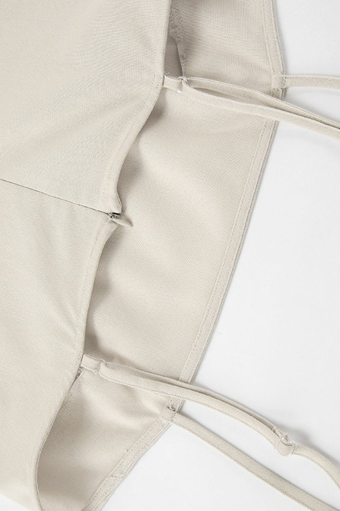 Robe Maxi Bureau Décontractée en Lin et Coton Kaki