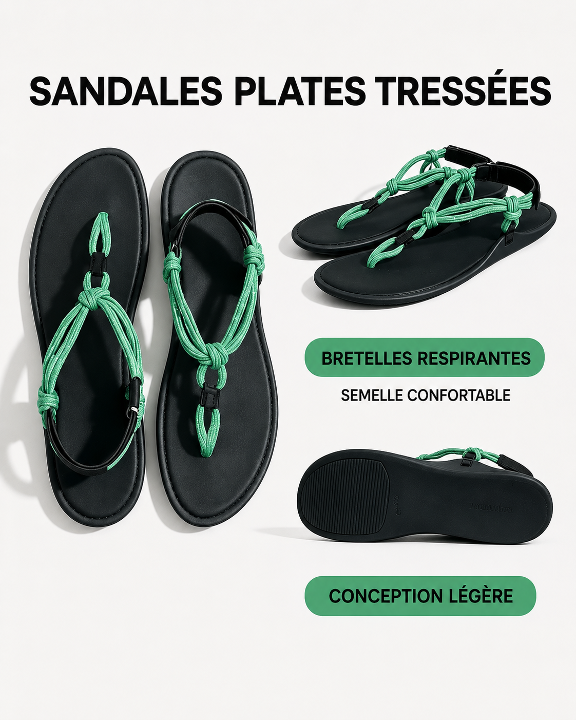 ATELIER | Tongs d'extérieur décontractées nouées