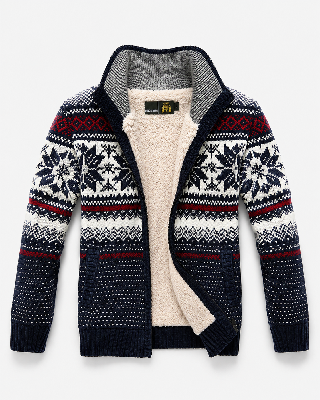 Kayden | Manteau en tricot jacquard en coton pour hommes