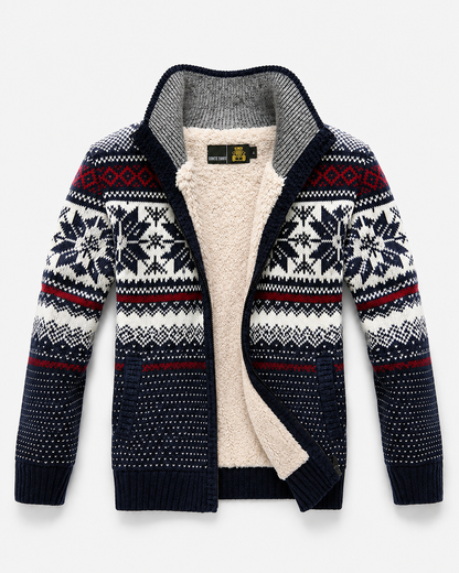 Kayden | Manteau en tricot jacquard en coton pour hommes
