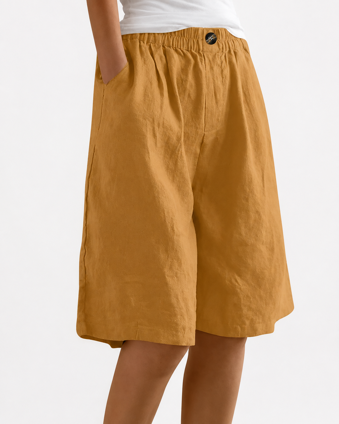 ATELIER | Pantalon uni avec poches et boutons