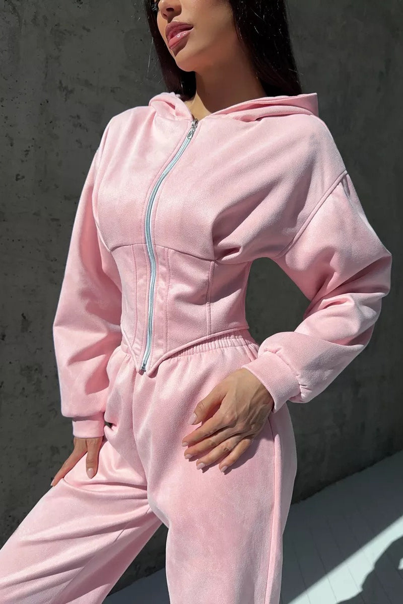 Ensemble de Pantalons à Capuche avec Cordons de Serrage