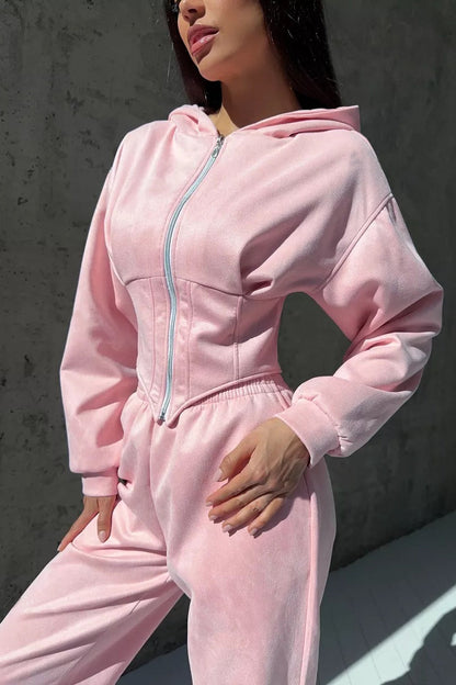Ensemble de Pantalons à Capuche avec Cordons de Serrage