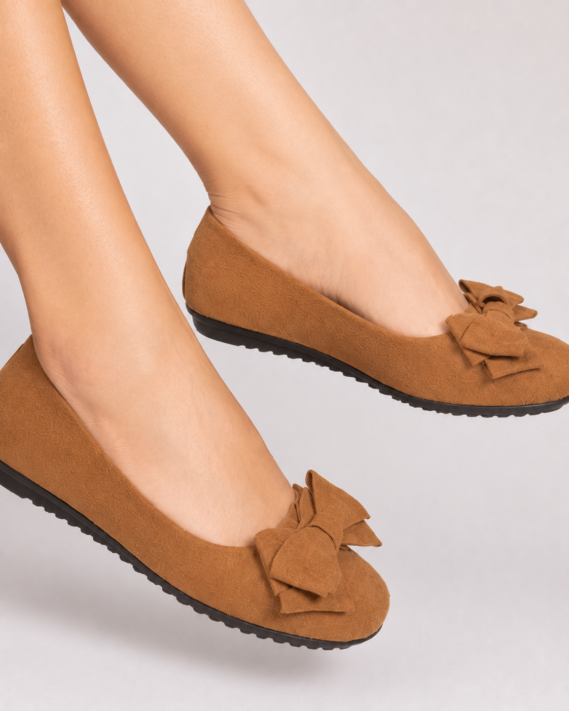 ATELIER | Chaussures Plates Douces en Suède avec Grand Nœud Sucré