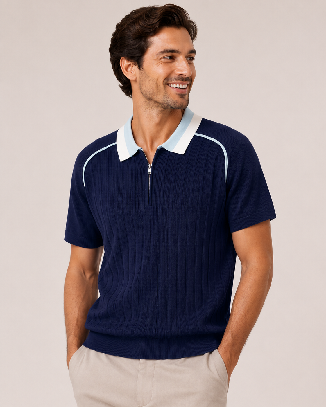 ATELIER | Polo décontracté en tricot à manches courtes pour hommes