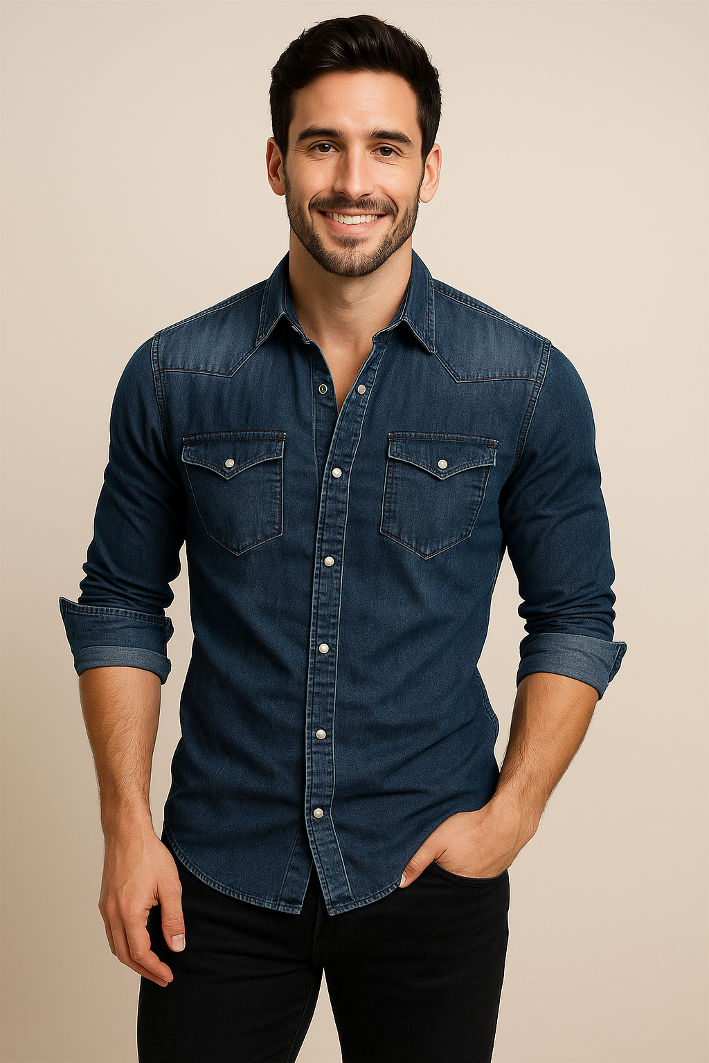 Matteo | Chemise en jean avec poches poitrine