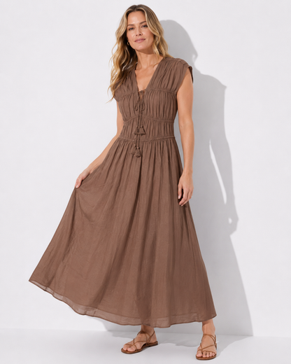 ATELIER | Robe d'été à cordon avec pompons Boho