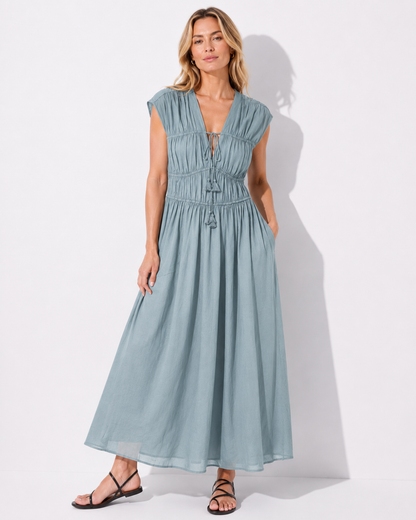 ATELIER | Robe d'été à cordon avec pompons Boho