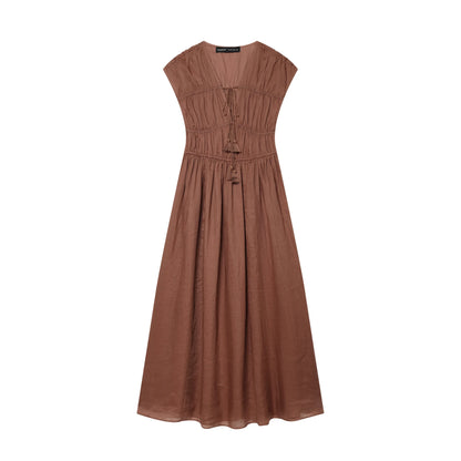 ATELIER | Robe d'été à cordon avec pompons Boho