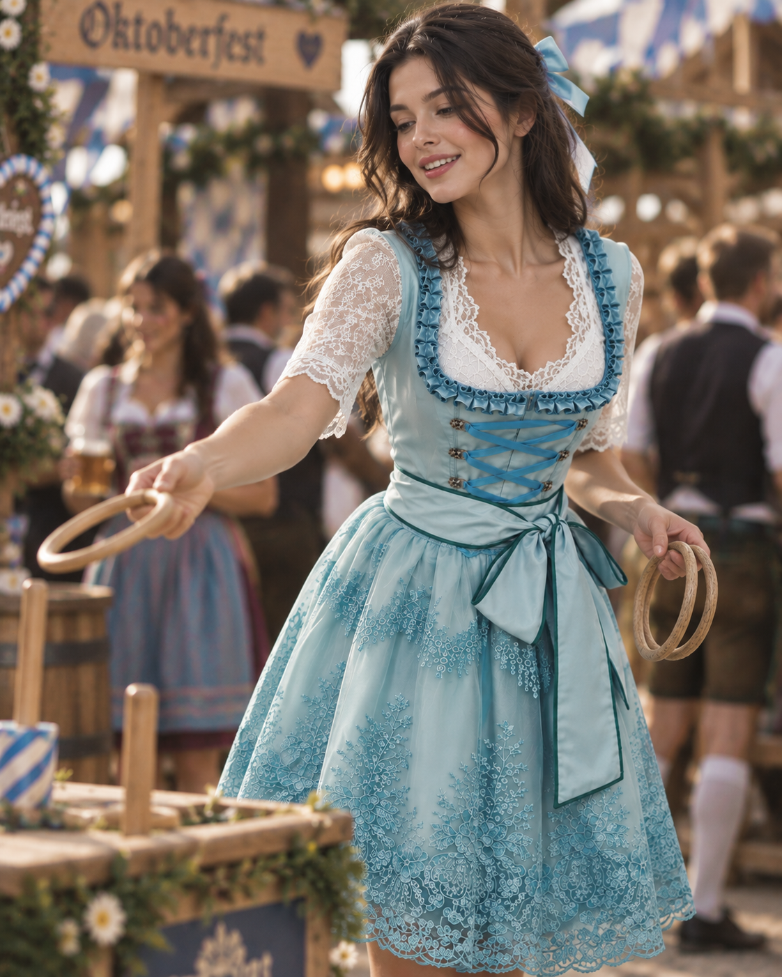 Aisling | Oktoberfest Décolleté Carré Bretelles Dentelle