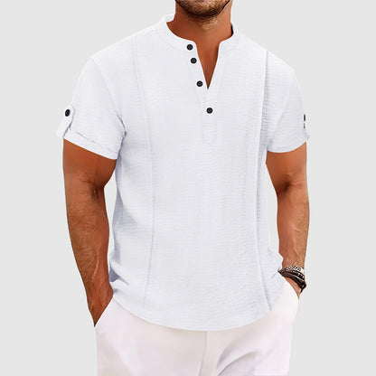 Max | Chemise Henley Décontractée à Manches Courtes