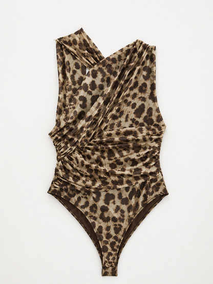 ATELIER | Body en Imprimé Léopard Lingerie Épaules Nues