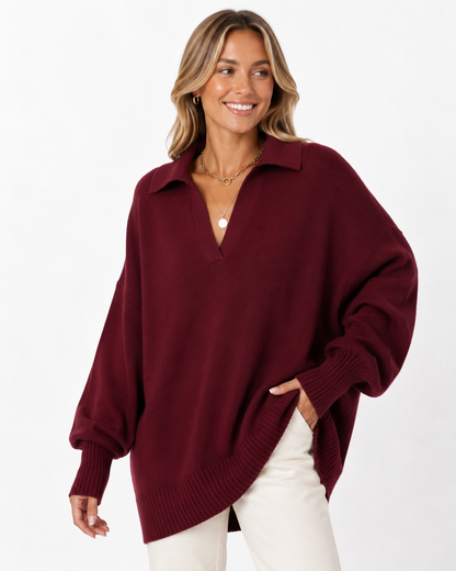 LUNEVIA™ Pull Poncho en Maille Décontracté | Pull Oversize Col Rond pour Femme