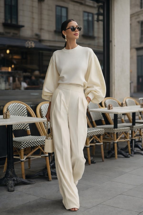 Ensemble Pantalon Femme Rippstrick – Écru