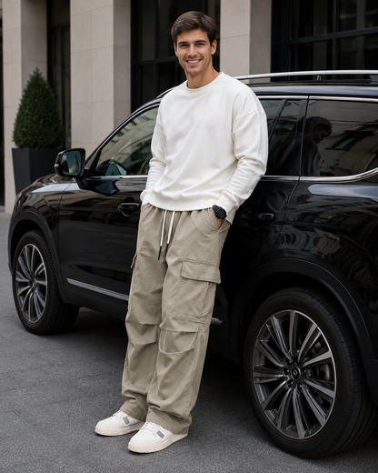 Luke | Pantalons décontractés à poches cargo à jambes larges