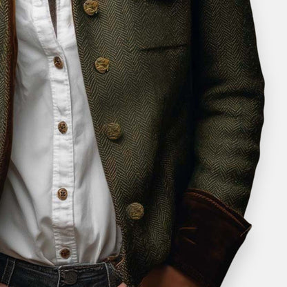 Corrie | Veste en tweed avec détails en velours