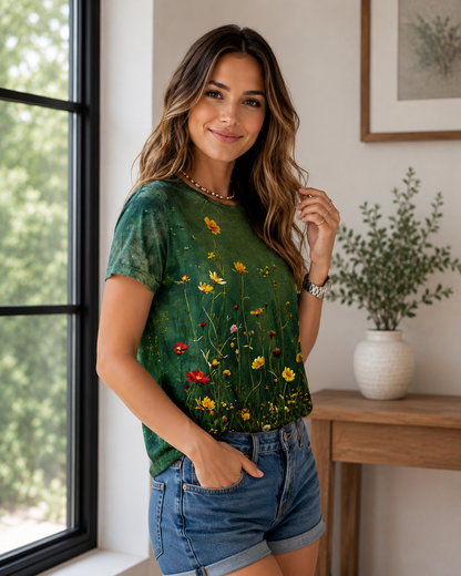 Emilia | T-Shirt Vintage avec Design Floral