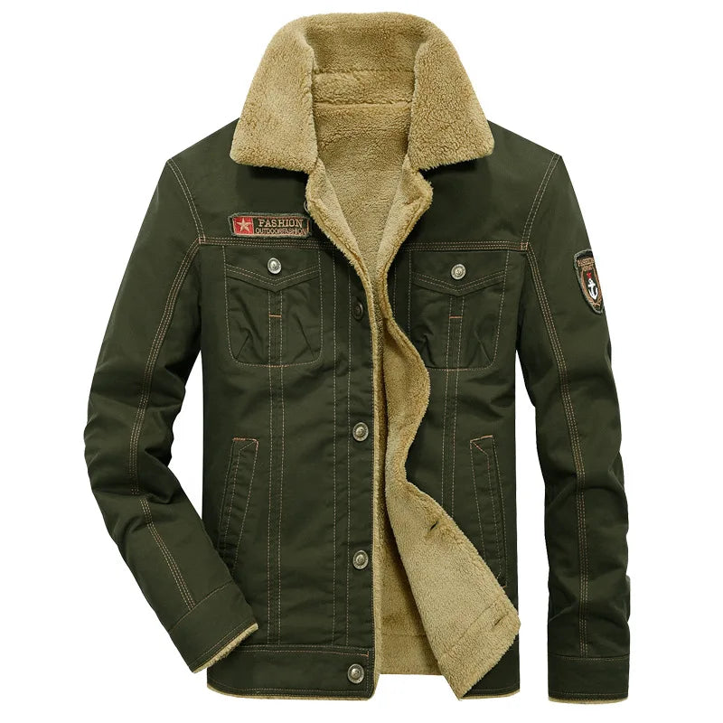 Chase | Manteaux tactiques en coton épais pour hommes avec col en fourrure
