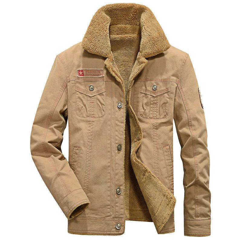 Chase | Manteaux tactiques en coton épais pour hommes avec col en fourrure