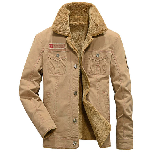 Chase | Manteaux tactiques en coton épais pour hommes avec col en fourrure
