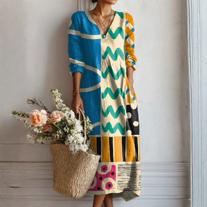 Maine | Robe Bohème Artistique à Imprimés Colorés