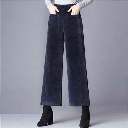 Pantalon Évasé en Velours Côtelé – Style Chic Femme