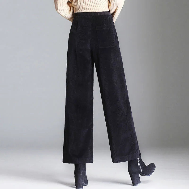 Pantalon Évasé en Velours Côtelé – Style Chic Femme