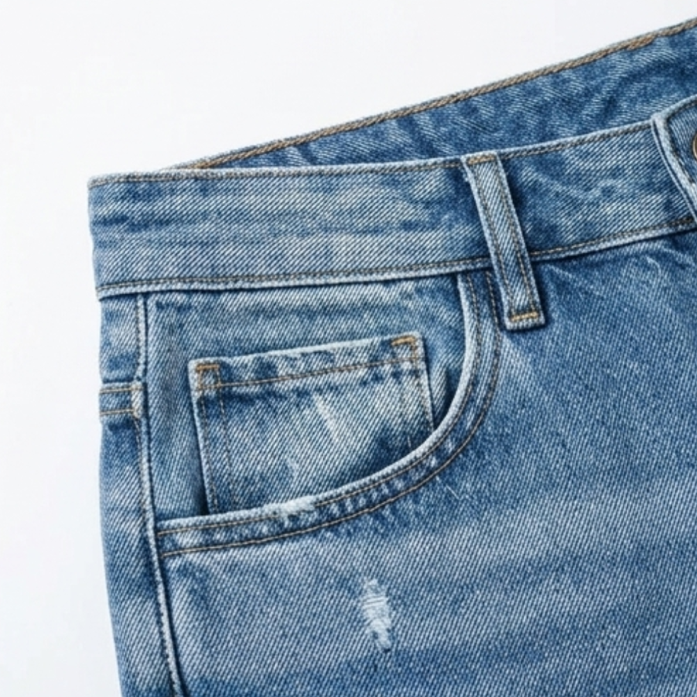 Astoria | Jeans Droits Raccourcis avec Franges