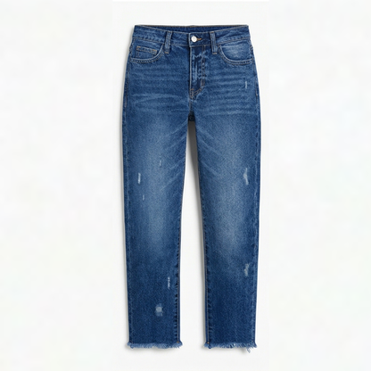 Astoria | Jeans Droits Raccourcis avec Franges
