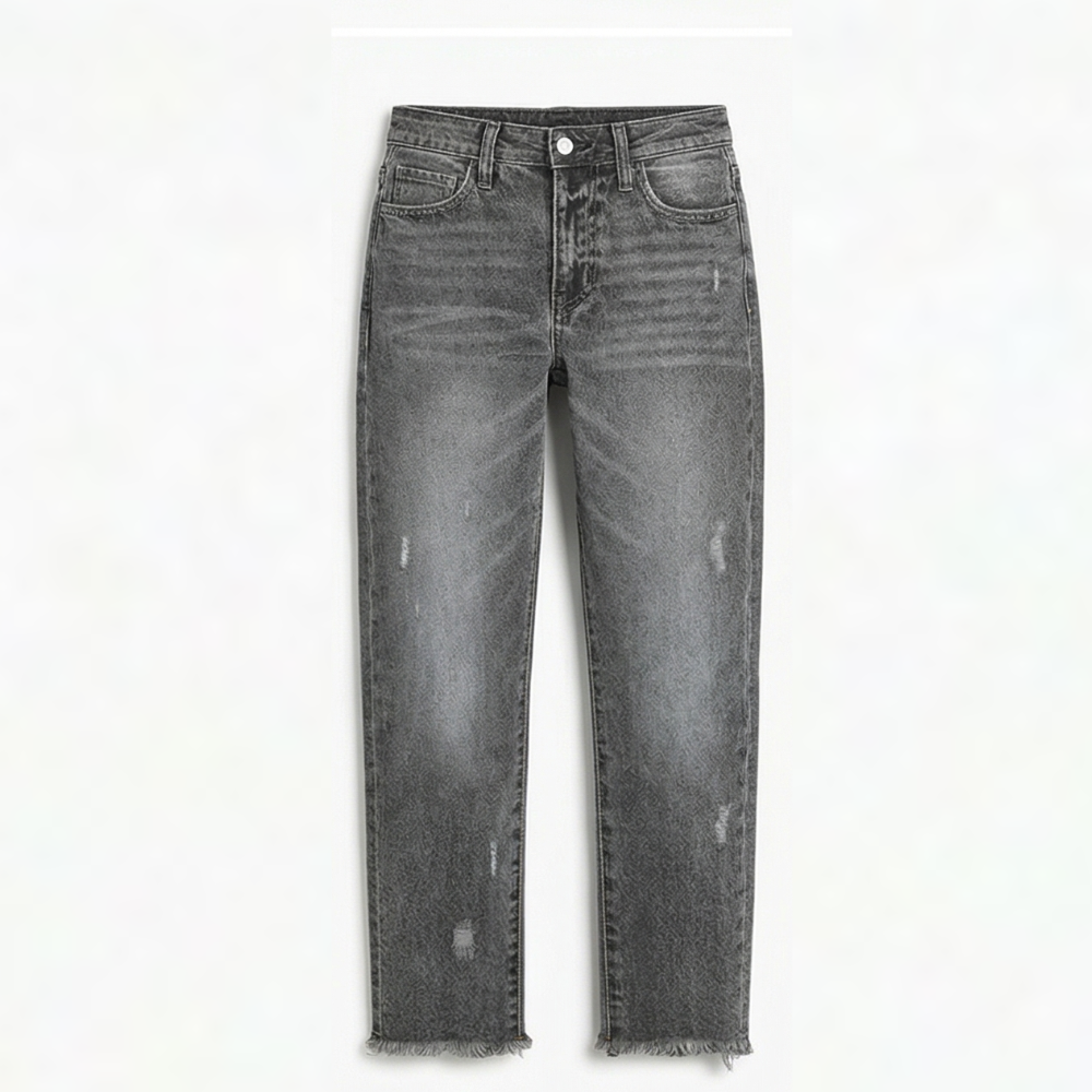 Astoria | Jeans Droits Raccourcis avec Franges