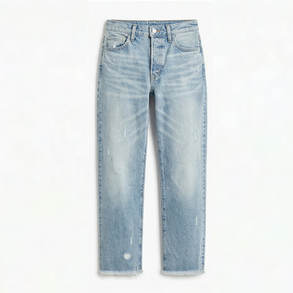 Astoria | Jeans Droits Raccourcis avec Franges