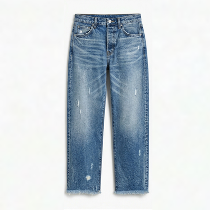Astoria | Jeans Droits Raccourcis avec Franges