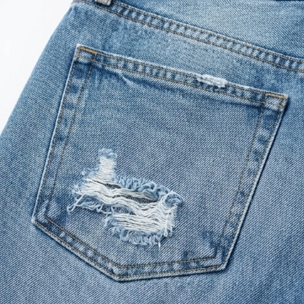 Astoria | Jeans Droits Raccourcis avec Franges