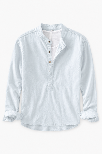Kaizen | Chemise Henley en Lin Décontractée
