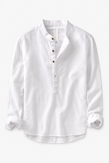 Kaizen | Chemise Henley en Lin Décontractée