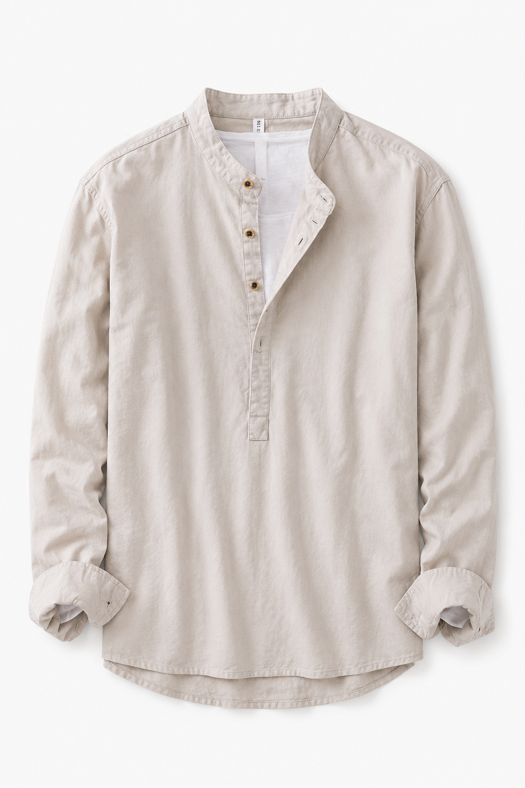Kaizen | Chemise Henley en Lin Décontractée